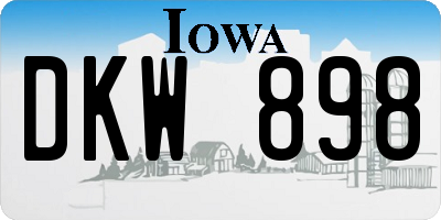IA license plate DKW898