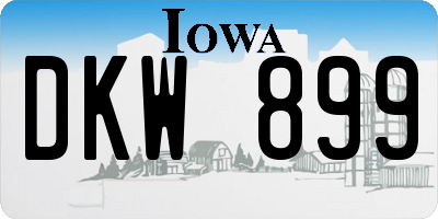 IA license plate DKW899