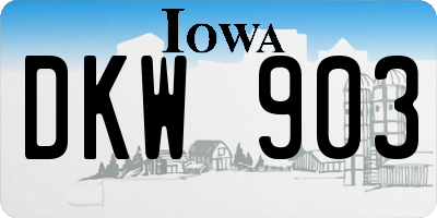IA license plate DKW903