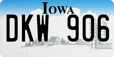 IA license plate DKW906