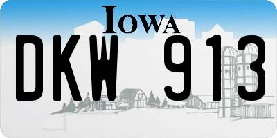 IA license plate DKW913