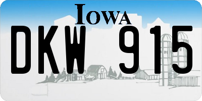 IA license plate DKW915