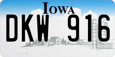 IA license plate DKW916