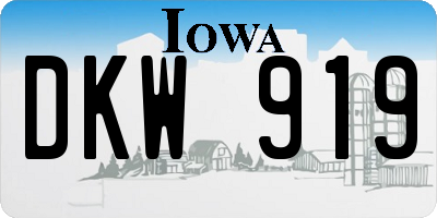 IA license plate DKW919