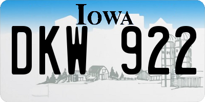 IA license plate DKW922