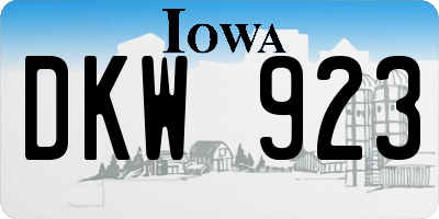 IA license plate DKW923