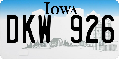 IA license plate DKW926