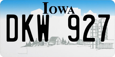 IA license plate DKW927