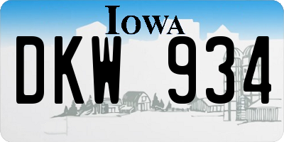 IA license plate DKW934