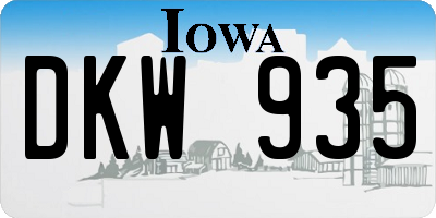 IA license plate DKW935