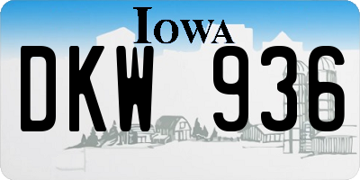 IA license plate DKW936