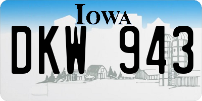 IA license plate DKW943