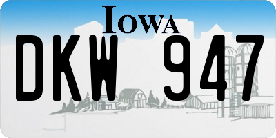 IA license plate DKW947