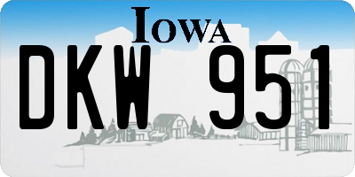 IA license plate DKW951