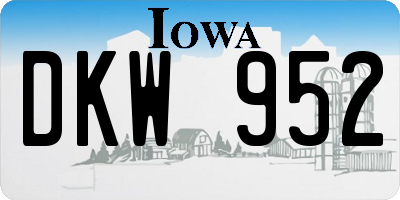 IA license plate DKW952