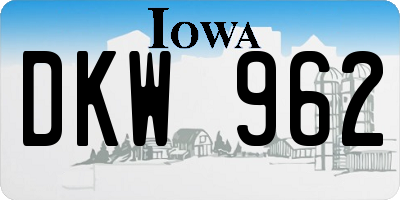 IA license plate DKW962