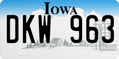 IA license plate DKW963