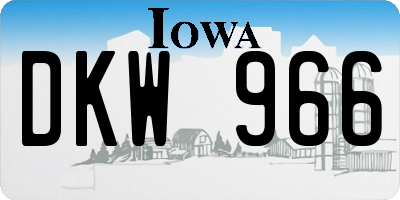 IA license plate DKW966