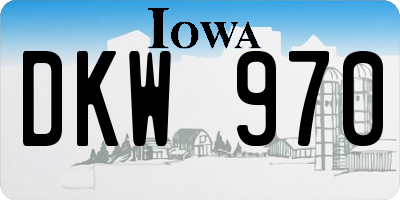 IA license plate DKW970