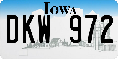 IA license plate DKW972