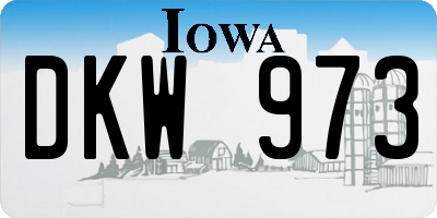 IA license plate DKW973
