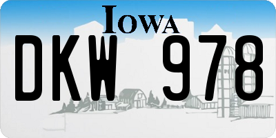 IA license plate DKW978