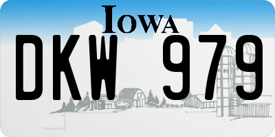 IA license plate DKW979