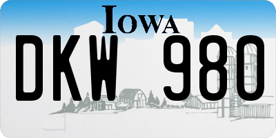 IA license plate DKW980