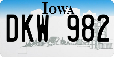 IA license plate DKW982