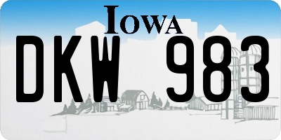 IA license plate DKW983