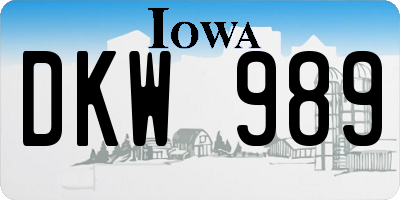 IA license plate DKW989
