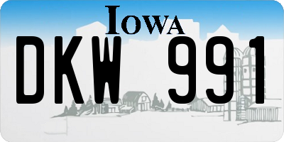 IA license plate DKW991