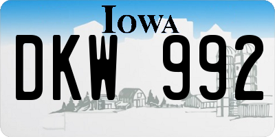 IA license plate DKW992