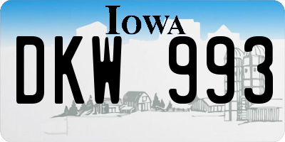IA license plate DKW993
