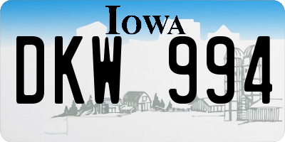 IA license plate DKW994