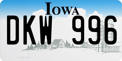 IA license plate DKW996