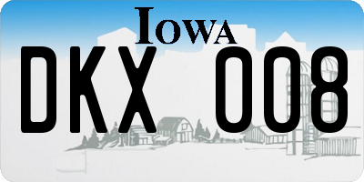 IA license plate DKX008