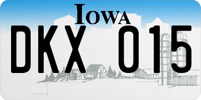 IA license plate DKX015