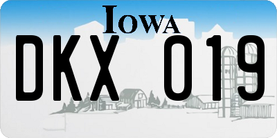 IA license plate DKX019