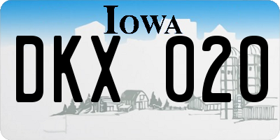 IA license plate DKX020