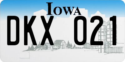 IA license plate DKX021