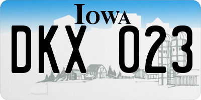 IA license plate DKX023