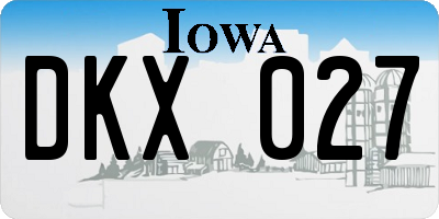 IA license plate DKX027