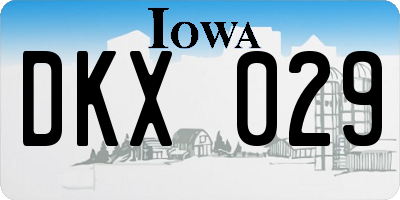 IA license plate DKX029