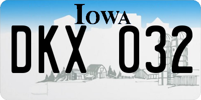 IA license plate DKX032