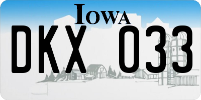 IA license plate DKX033