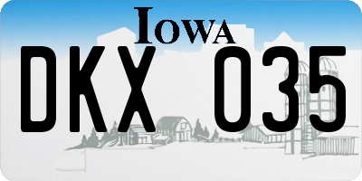 IA license plate DKX035