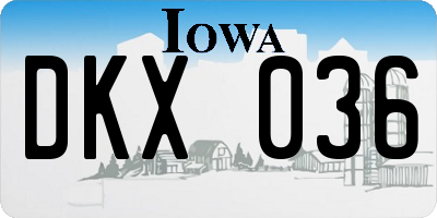 IA license plate DKX036