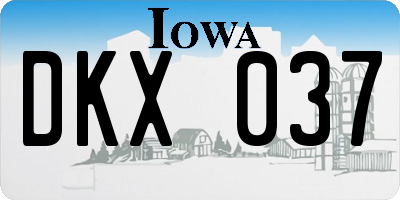 IA license plate DKX037