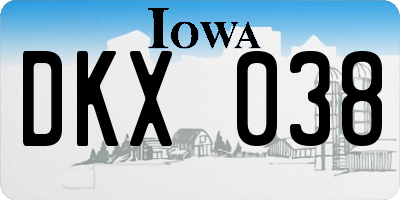 IA license plate DKX038